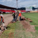 Trabajos en el estadio Alejandro Serrano Aguilar
