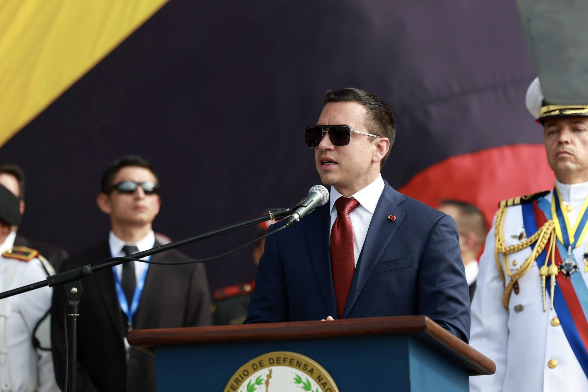 El Presidente Daniel Noboa terminó de llegar a la ciudad luego de cambios en su agenda. /Foto Presidencia de Ecuador