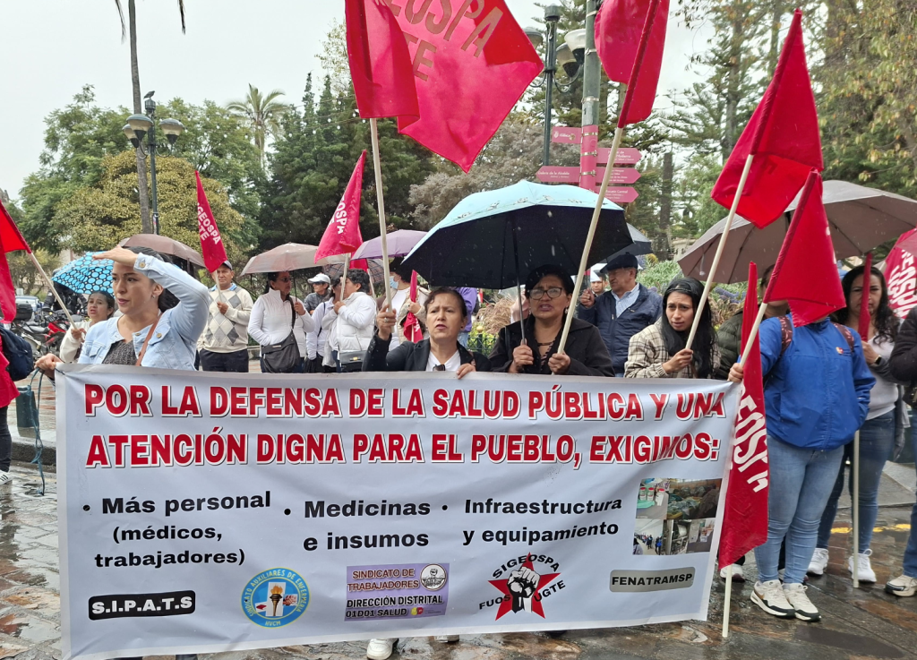 Un grupo de trabajadores se manifestó frente a lo que considera “precariedad laboral” por parte del MSP. /JIP