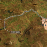 Imagen de lo proyectado en la parte externa en la futura mina de Loma Larga