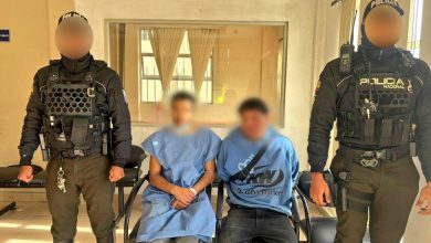 Los dos ciudadanos detenidos protagonizaron un ataque a agentes de la EMOV y de la Policía. /Foto Policía Nacional.
