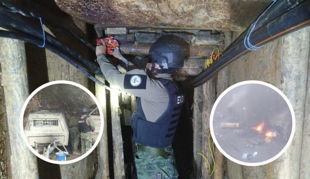 Militares ejecutaron un operativo en una mina ilegal del cantón Camilo Ponce Enríquez. /Foto Fuerzas Armadas