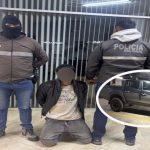 El ciudadano detenido es investigado por presuntamente haber participado en el robo de una camioneta en Cuenca. /Foto Policía Nacional