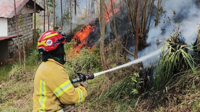 El personal del Cuerpo de Bomberos controló las llamas en el sector Santa Marianita, de la parroquia Octavio Cordero.