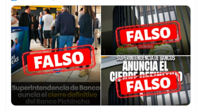La Superintendencia de Bancos desmiente rumores sobre Banco Pichincha.