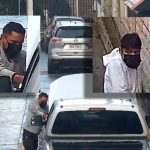 Captura de video e el que se observa a los sospechosos de robo de accesorios en Cuenca. /Fotos Policía Nacional
