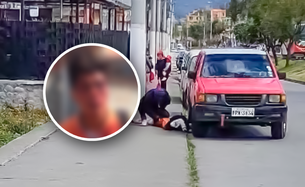 La agresión con arma blanca se dio en el sector de las oficinas del Consejo Nacional Electoral de Azogues. /Cortesía