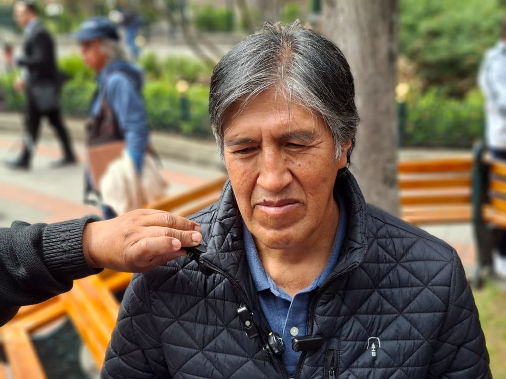 Lauro Sigcha, de la FOA, anuncia nuevas acciones en el marco del paro nacional y la defensa del agua. /JIP