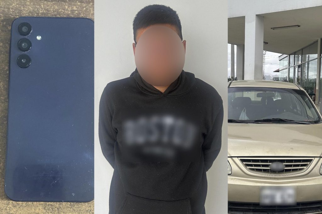 Este vehículo reportado como robado fue recuperado en Cuenca. Además, hay un detenido. /Fotos Policía Nacional