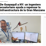El portal El Diario publicó la historia de Jorge Tua, un migrante ecuatoriano que diseña el futuro de Nueva York.