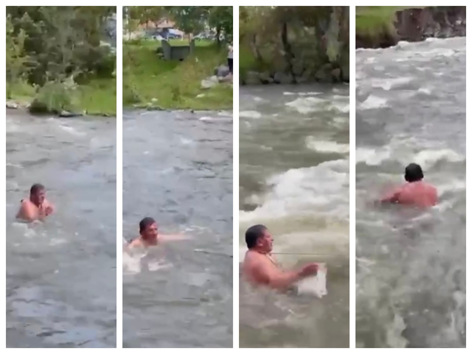 Presunto ladrón fue obligado a ingresar al río Machángara, en Cuenca, como castigo.