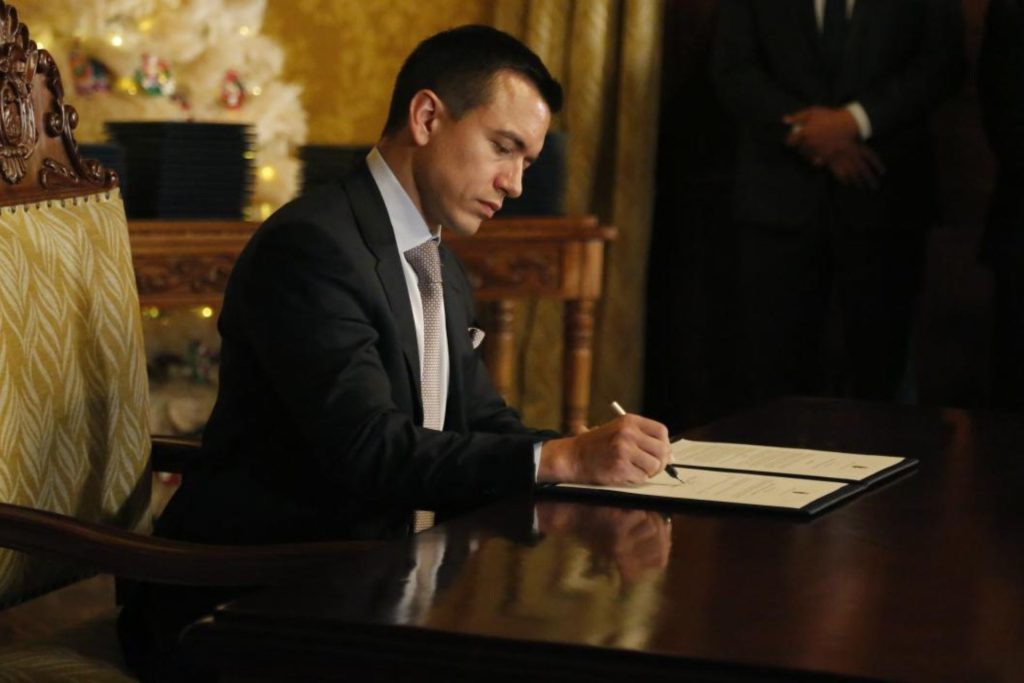 Daniel Noboa dispone que la Función Ejecutiva y la vicepresidencia retornen a Quito.