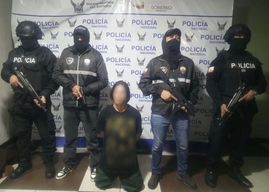La Policía Nacional compartió la fotografía del detenido en Ricaurte. Foto: Policía Nacional
