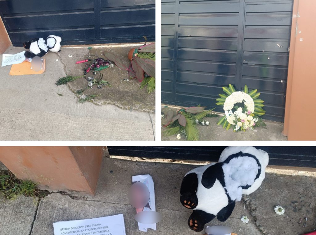 Entre los objetos hallados cerca de la vivienda del director de la cárcel de Turi constan tacos de dinamita, un oso de peluche y balas. /Cortesía