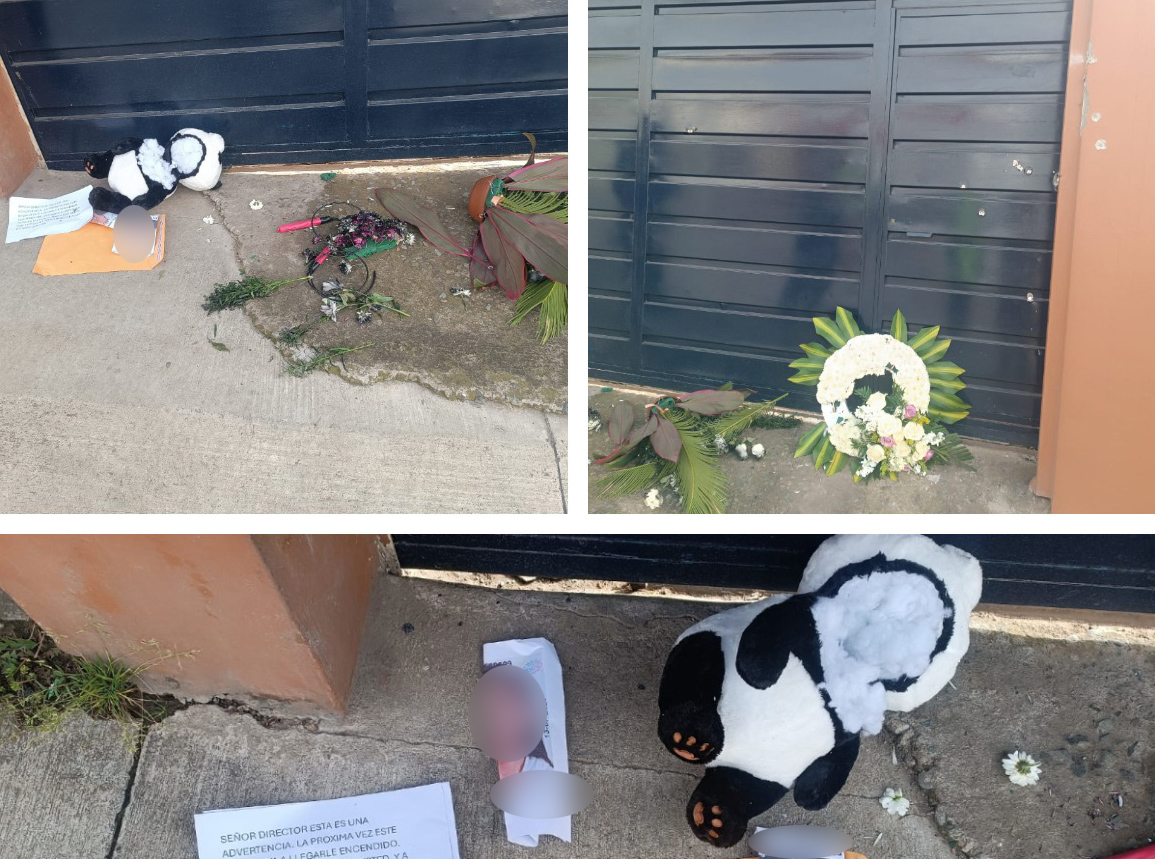 Entre los objetos hallados cerca de la vivienda del director de la cárcel de Turi constan tacos de dinamita, un oso de peluche y balas. /Cortesía