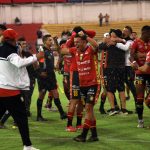 Deportivo Cuenca celebró su clasificación a la Copa Sudamericana 2026 la noche del 20 de diciembre. Foto: API