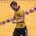 Octavio Rivero celebra uno de los goles anotados frente a Orense SC en el estadio Banco Pichincha en Guayaquil. / Cortesía
