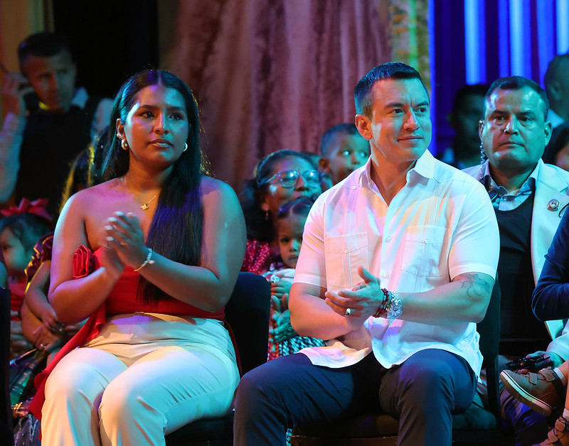 El presidente Daniel Noboa en un evento el 24 de diciembre de 2025. Foto: Presidencia