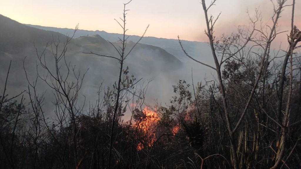 Los bomberos de Cuenca atendieron varios incendios al mismo tiempo. Foto: Bomberos Cuenca