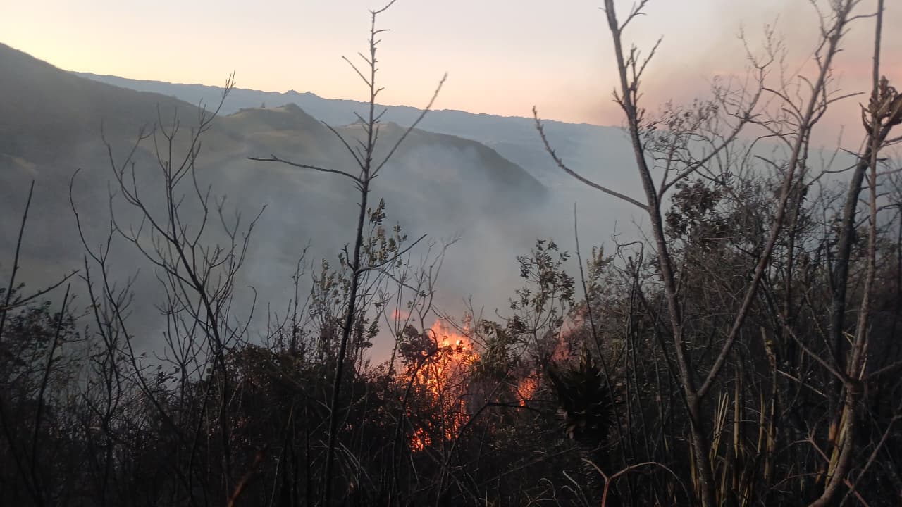 Los bomberos de Cuenca atendieron varios incendios al mismo tiempo. Foto: Bomberos Cuenca