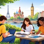 Los estudiantes tienen la oportunidad de viajar a Europa. Foto: IA