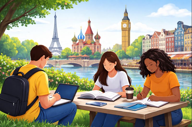 Los estudiantes tienen la oportunidad de viajar a Europa. Foto: IA