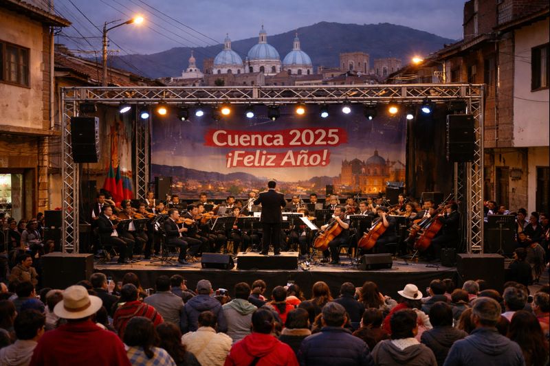 La música en vivo no faltará en fin de año en seis de barrios de Cuenca. Foto: IA