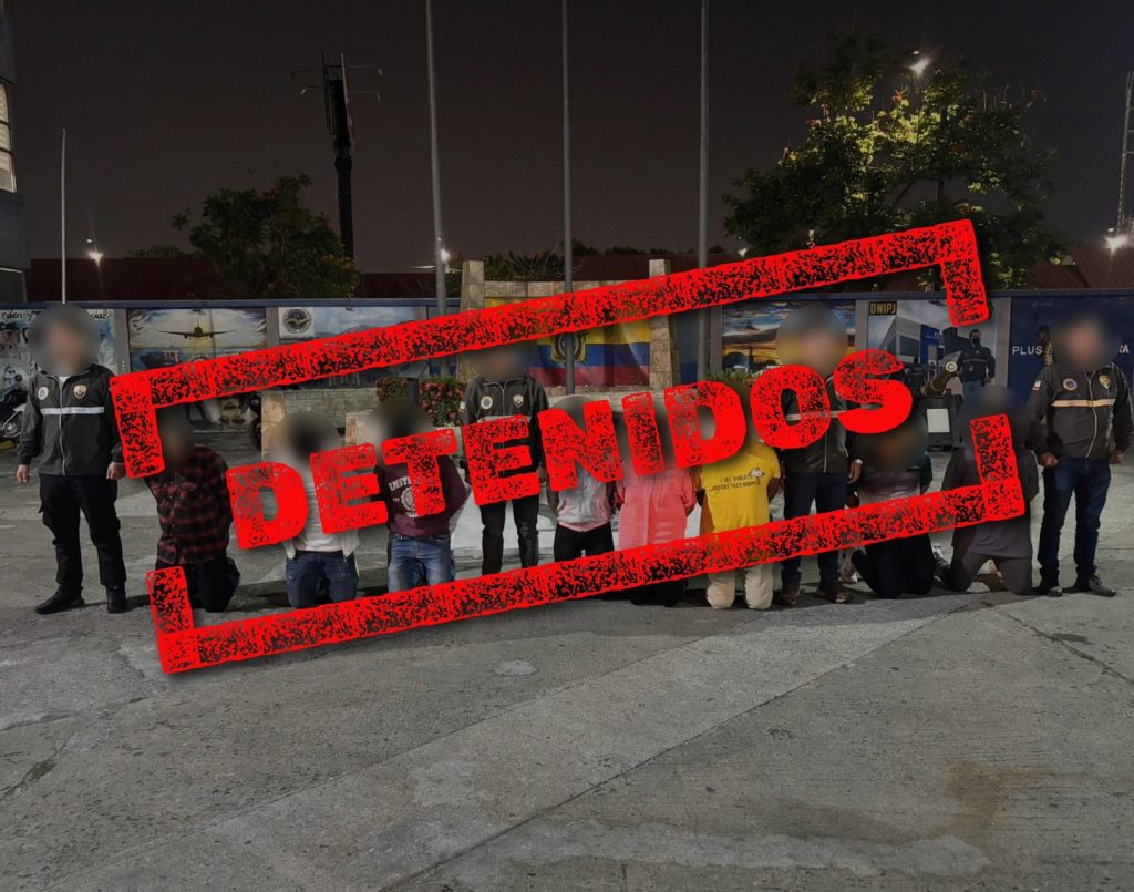 El Ministerio del Interior compartió una fotografía de los detenidos.