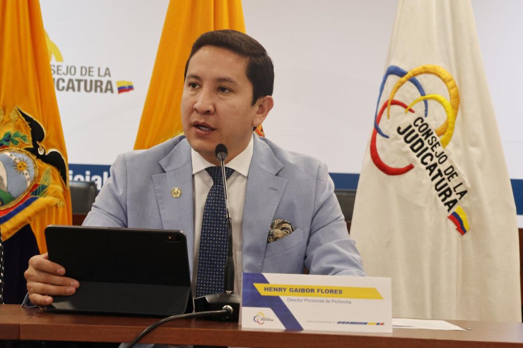 Henry Gaibor, en un evento del Consejo de la Judicatura. Foto: CJ/X