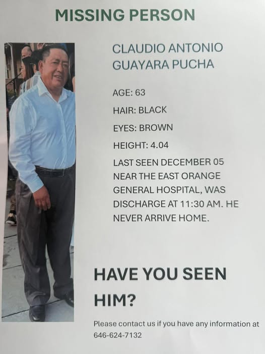 Migrante ecuatoriano desaparece tras salir de un hospital en Nueva Jersey, en los Estados Unidos (EE.UU).