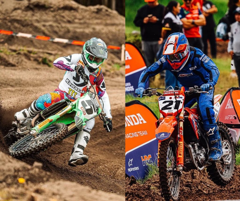 Andrés Benenaula y Nicolás Merchán, pilotos cuencanos que participaron en el Campeonato Nacional de Motocross de Costa Rica. Archivo
