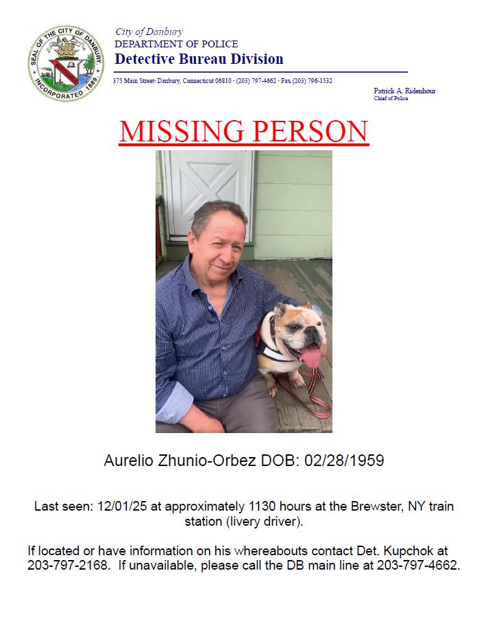 Migrante ecuatoriano que estaba desaparecido en Danbury ha sido encontrado muerto. Se trata de Aurelio Zhunio Orbez, de 66 años.