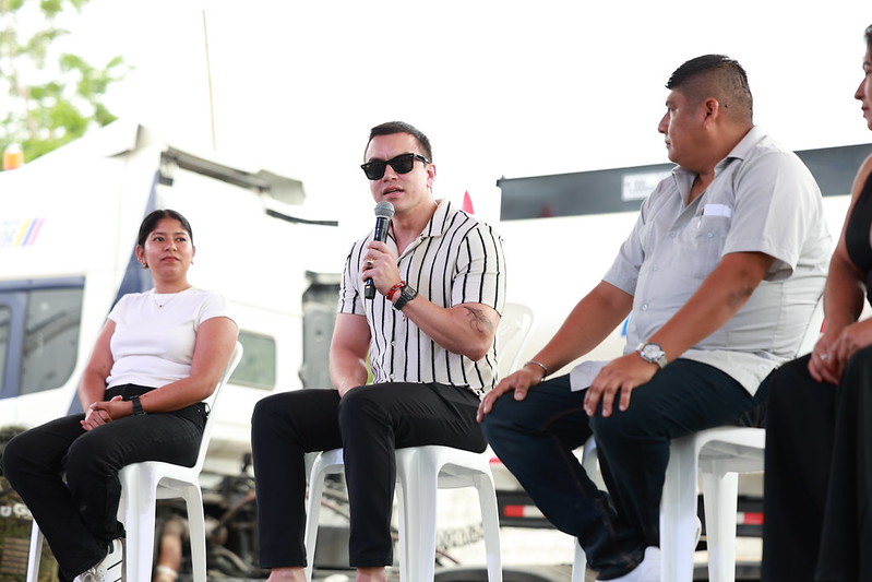 El presidente Daniel Noboa en un evento público. Foto: Presidencia
