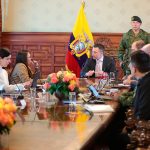 Daniel Noboa se reunió con el bloque de seguridad el 16 de enero de 2026. Foto: Presidencia