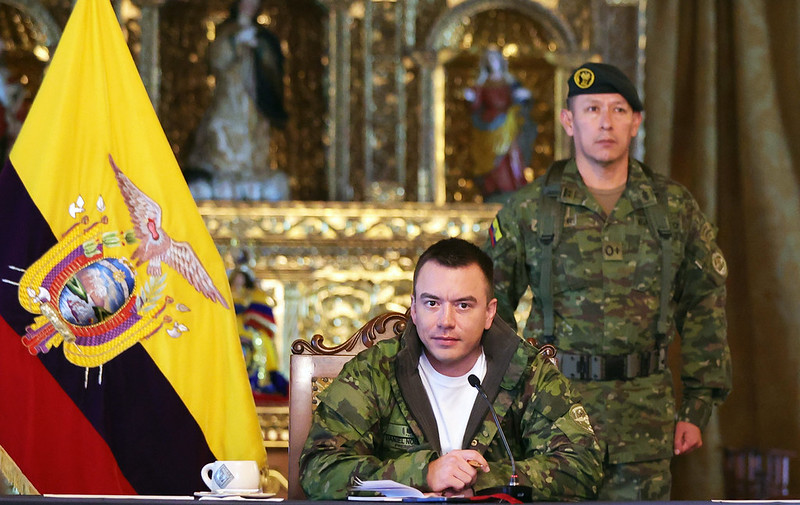 El presidente Daniel Noboa viajó a Suiza para participar en varios reuniones. Foto: Presidencia