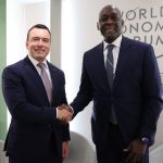 Daniel Noboa y Makhtar Diop en Suiza. Foto: Presidencia