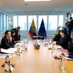 El presidente Daniel Noboa se reunió con integrantes del Parlamento Europeo este 23 de enero. Foto: Presidencia