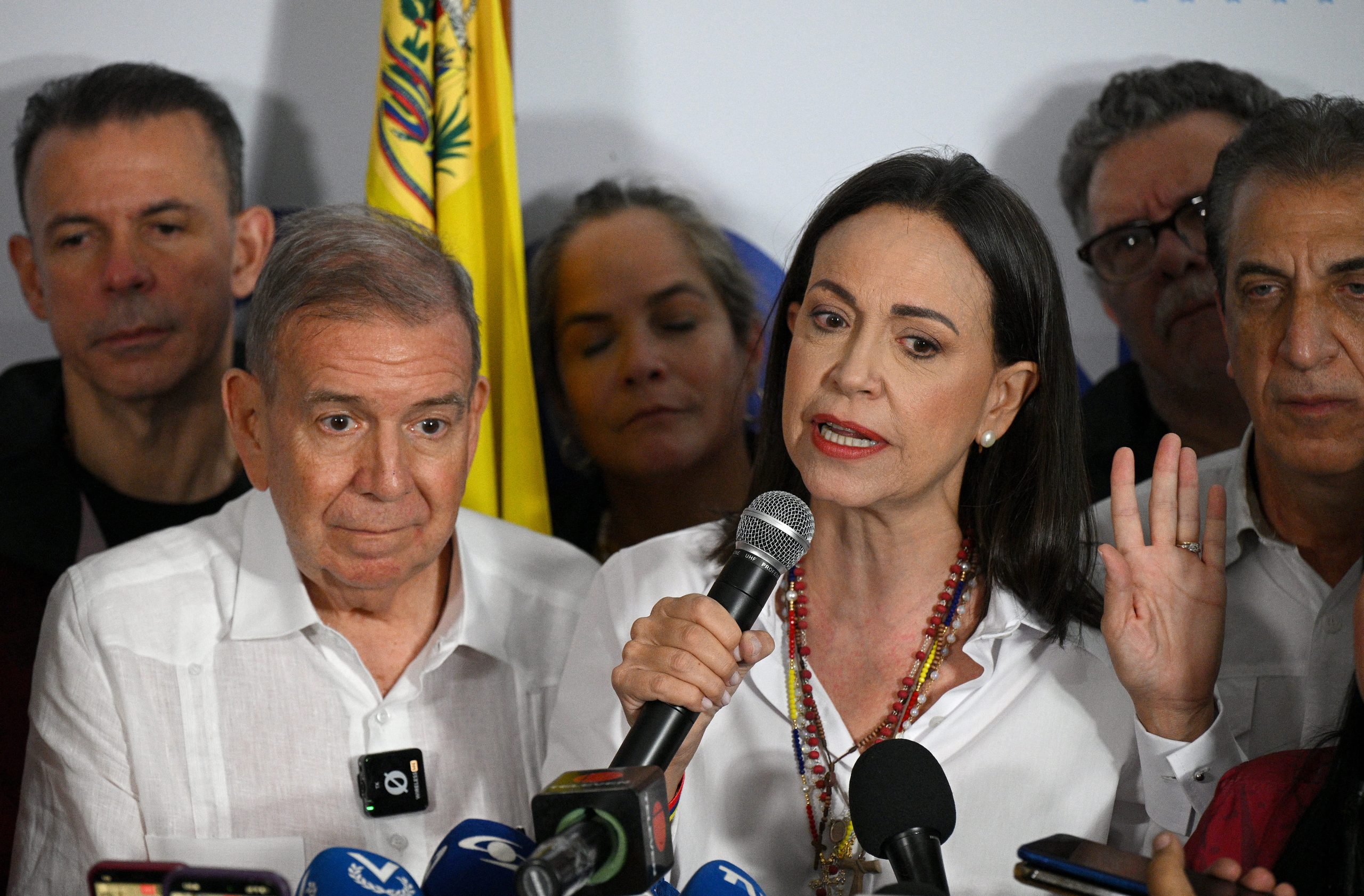 Edmundo González y Marina Corina Machado. Foto: AFP