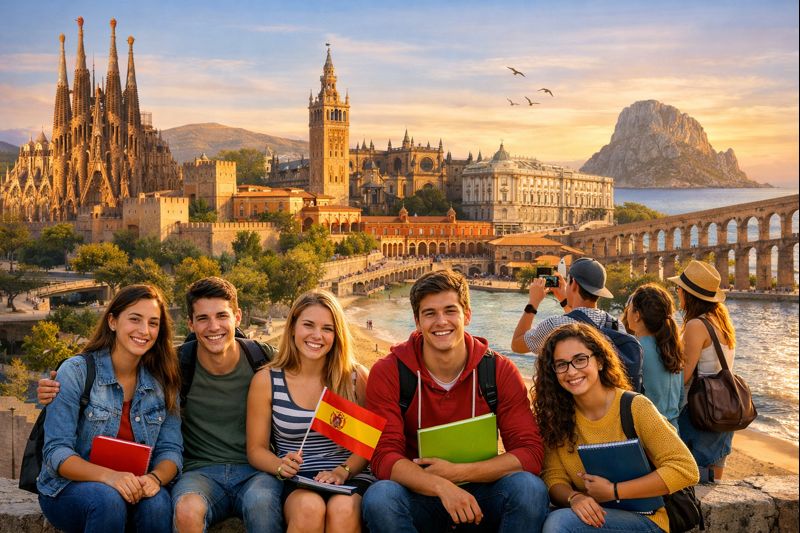 Los estudiantes seleccionados estudiarán en España. Foto: IA