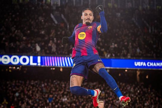 Raphinha celebra gol del Barca. Foto: FC Barcelona