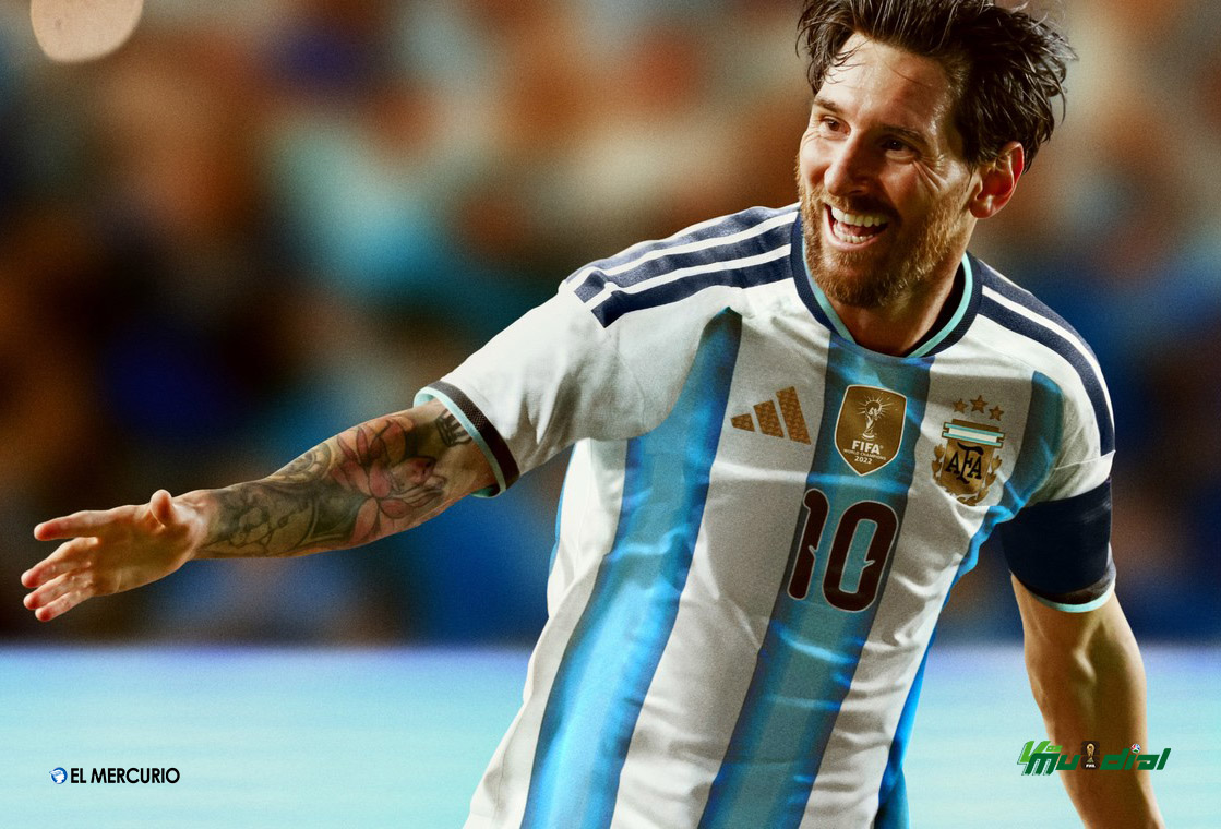 Messi con la nueva camiseta de Argentina. Foto: Adidas