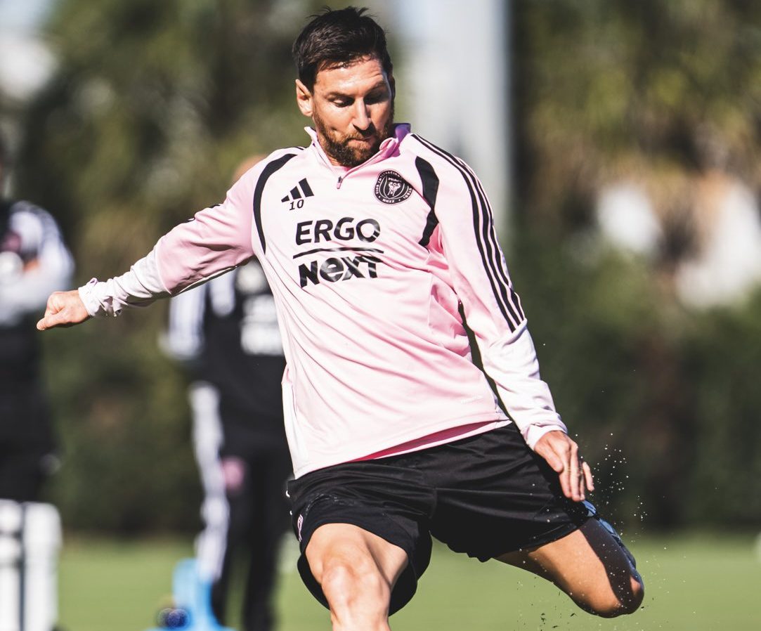 Messi en su entrenamiento con el Inter Miami. Foto: Inter Miami