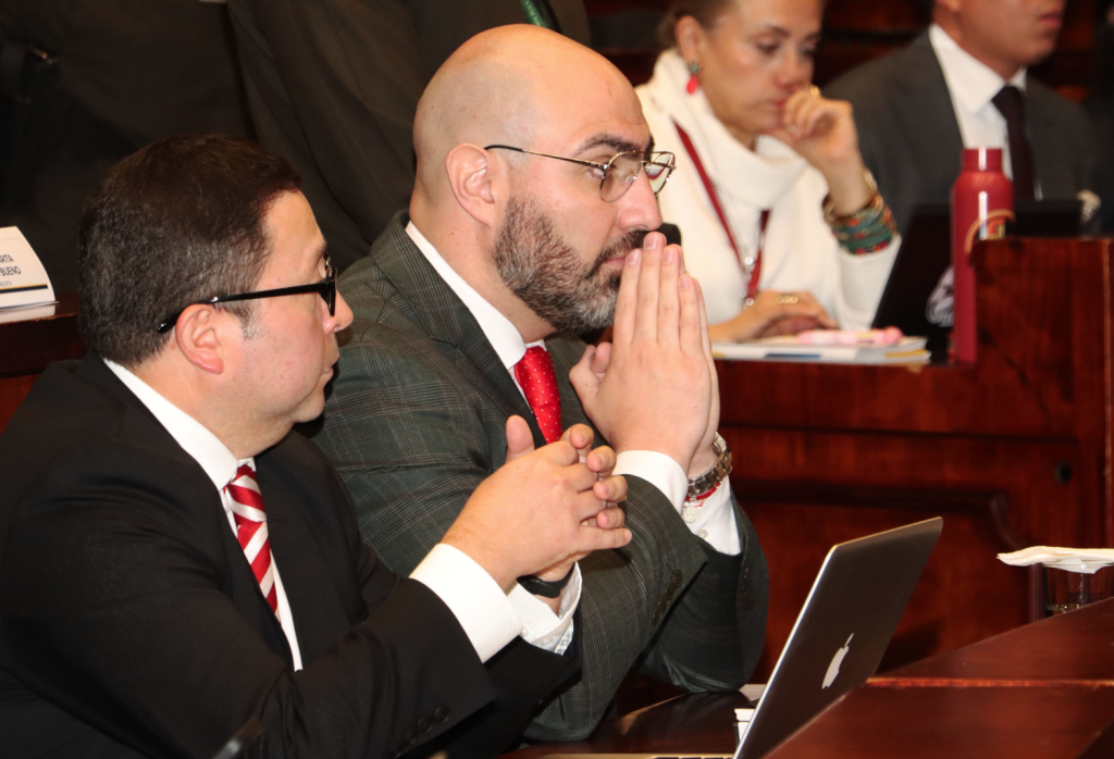 Mario Godoy, Presidente de la Judicatura, acude a la Comisión de Fiscalización, para la actuación de pruebas en la sustanciación del juicio político en su contra por presunto incumplimiento de funciones presentado por los asambleístas de la Revolución Ciudadana. /API