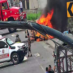 Captura de las imágenes capturadas por las cámaras de video-vigilancia en La Troncal. /Cortesía