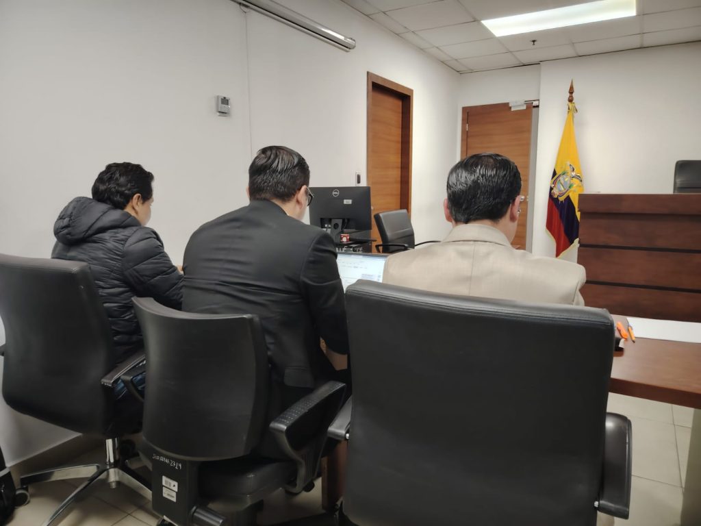 La audiencia contr Aquiles Álvarez se realiza en Quito. Foto: Fiscalía