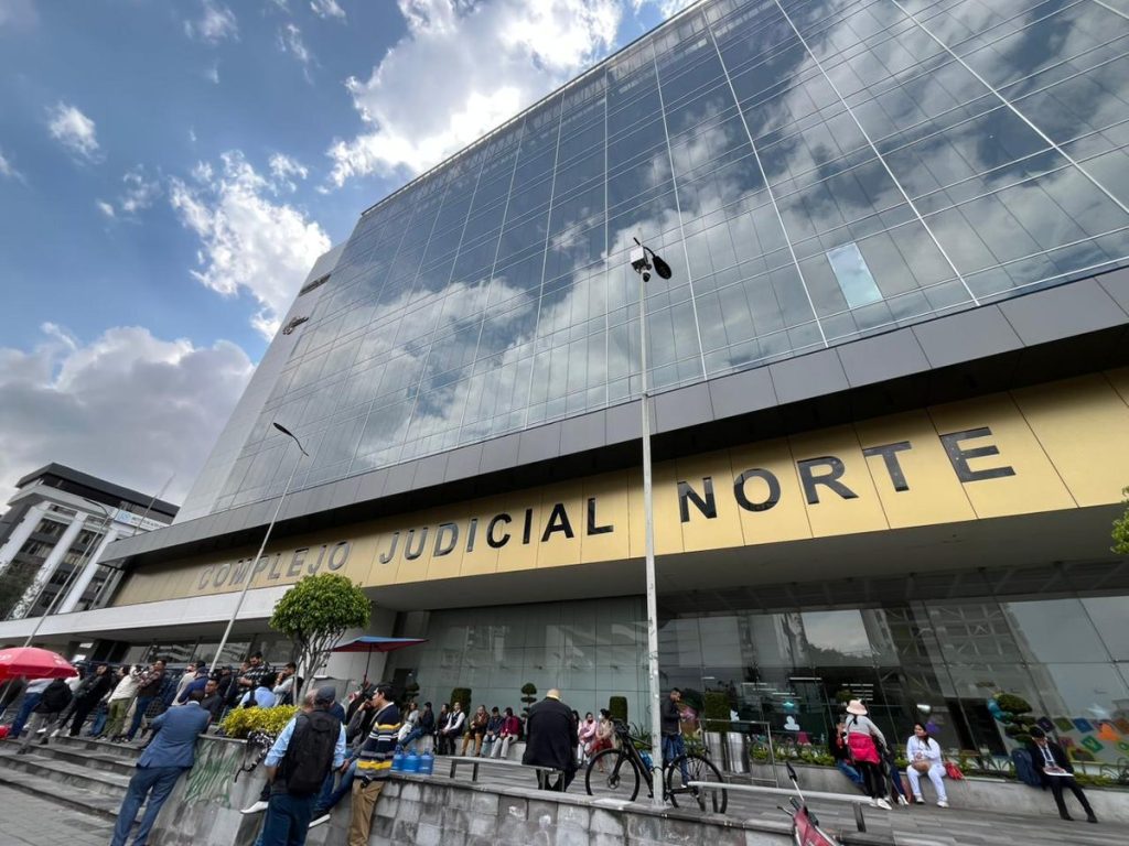 En el Complejo Judicial Norte de Quito se desarrolla la audiencia contra Aquiles Álvarez. Foto: Fiscalía