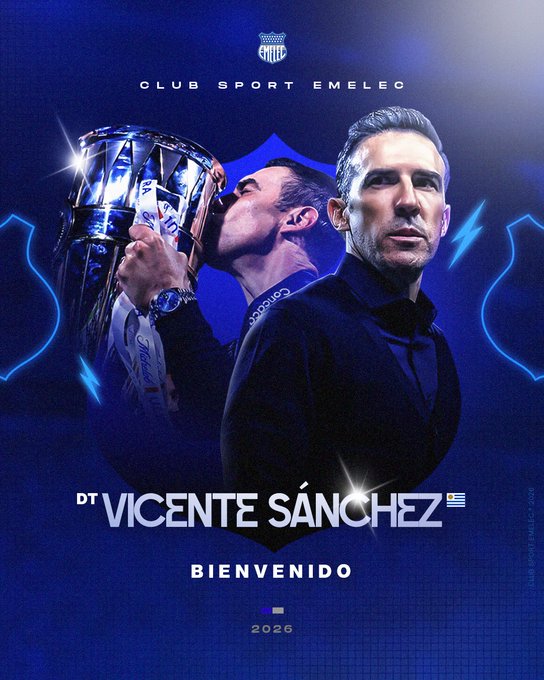 Emelec anuncia a Vicente Sánchez como su nuevo entrenador. Foto: Emelec