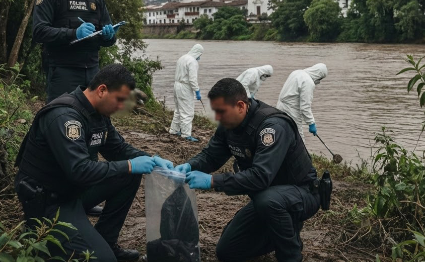 Las autoridades locales investigan el hallazgo de una persona sin vida en el río Tomebamba. /Foto referencial generada con IA