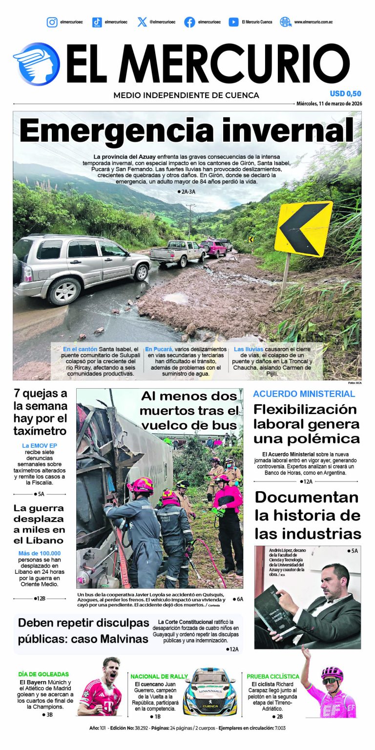 Portada del 11 de marzo de 2026 - Diario El Mercurio
