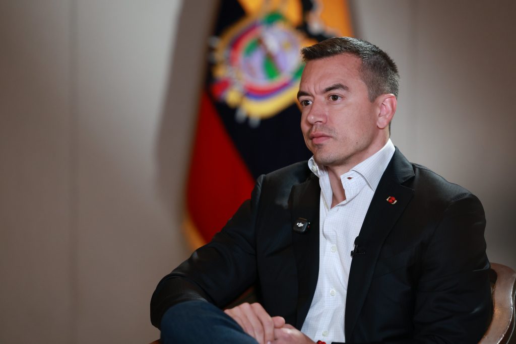 El presidente Daniel Noboa esta de visita en Cuenca. /Cortesía